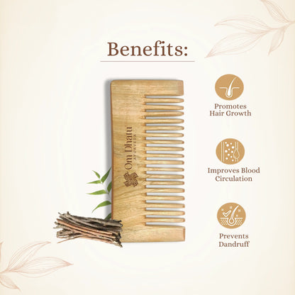Omdhatu Pure Neem Wood Comb