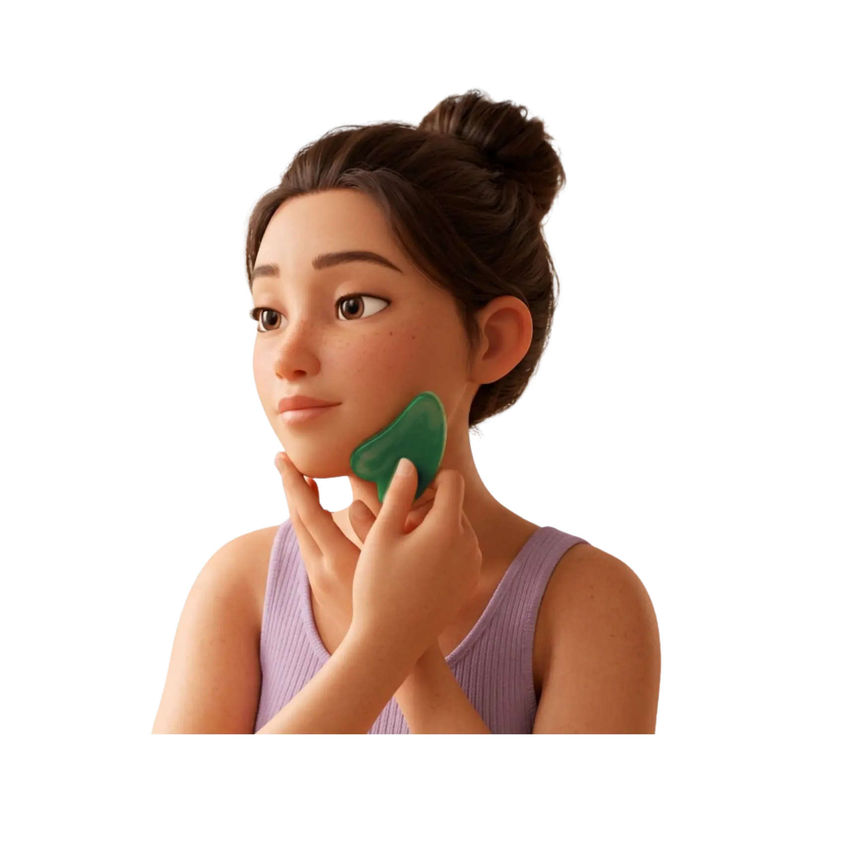 Use gentle pressure to massage from the chin of the face to the ears.